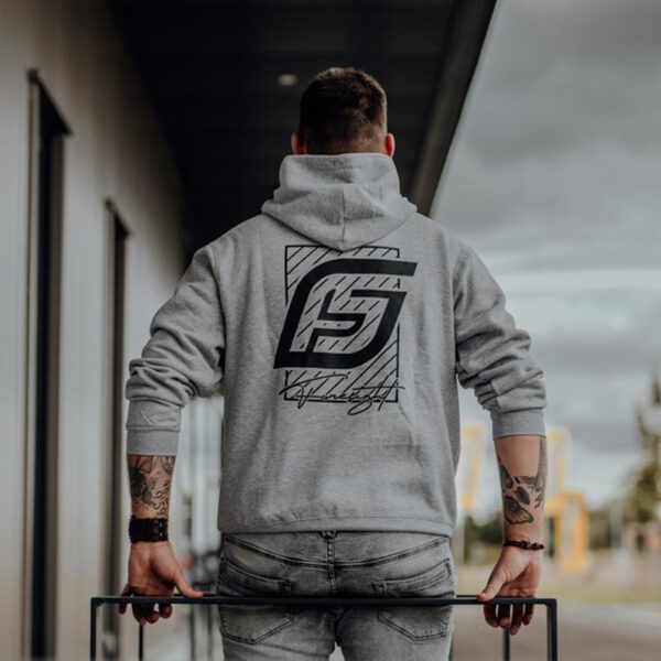 BigBack Hoodie Grau Backprint Modell